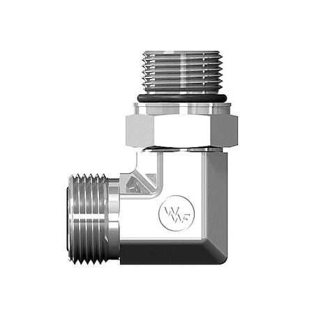 World Wide Fittings Male Flat Face O-Ring to Metric Male O-Ring Boss Adjustable 90 Degree Elbow 4515X06XM12